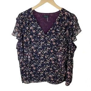 1. State  Floral Flutter Sleeve Top